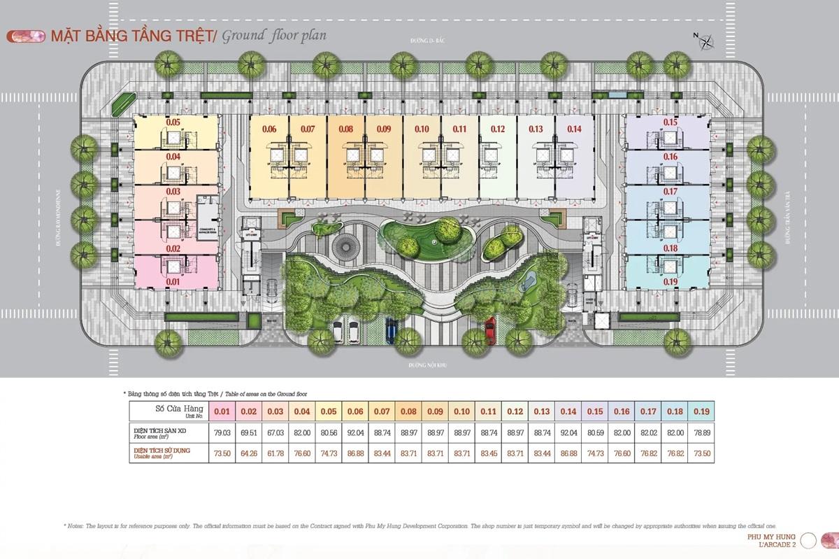 Mặt bằng và thiết kế của Dự án Phú Mỹ Hưng Larcade